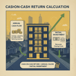 Cash-on-cash return calculation infographic
